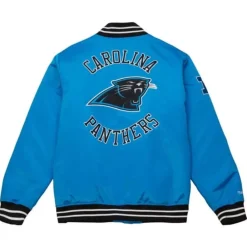Apparel Mitchell & Ness Jackets & Outerwear-Heavyweight Satin Jacket Carolina Panthers