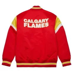 Apparel Mitchell & Ness Jackets & Outerwear-Heavyweight Satin Jacket Calgary Flames