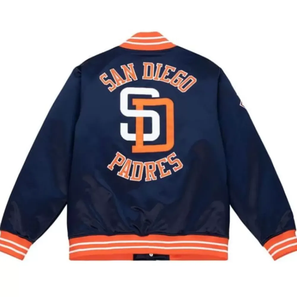 Apparel Mitchell & Ness Jackets & Outerwear-Heavyweight Satin Jacket San Diego Padres
