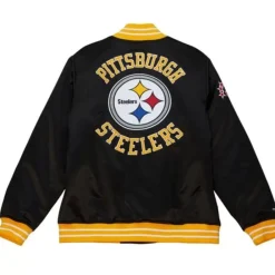 Apparel Mitchell & Ness Jackets & Outerwear-Heavyweight Satin Jacket Pittsburgh Steelers