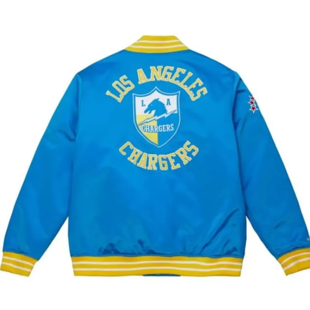 Apparel Mitchell & Ness Jackets & Outerwear-Heavyweight Satin Jacket Los Angeles Chargers