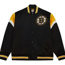 Apparel Mitchell & Ness Jackets & Outerwear-Heavyweight Satin Jacket Boston Bruins