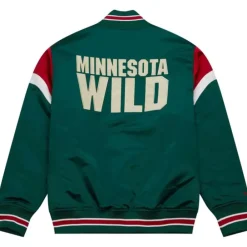Apparel Mitchell & Ness Jackets & Outerwear-Heavyweight Satin Jacket Minnesota Wild