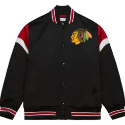 Apparel Mitchell & Ness Jackets & Outerwear-Heavyweight Satin Jacket Chicago Blackhawks