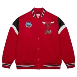 Apparel Mitchell & Ness Jackets & Outerwear-Heavyweight Satin Jacket Chicago Bulls