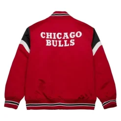 Apparel Mitchell & Ness Jackets & Outerwear-Heavyweight Satin Jacket Chicago Bulls