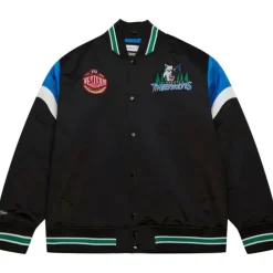 Apparel Mitchell & Ness Jackets & Outerwear-Heavyweight Satin Jacket Minnesota Timberwolves