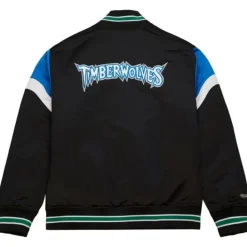Apparel Mitchell & Ness Jackets & Outerwear-Heavyweight Satin Jacket Minnesota Timberwolves