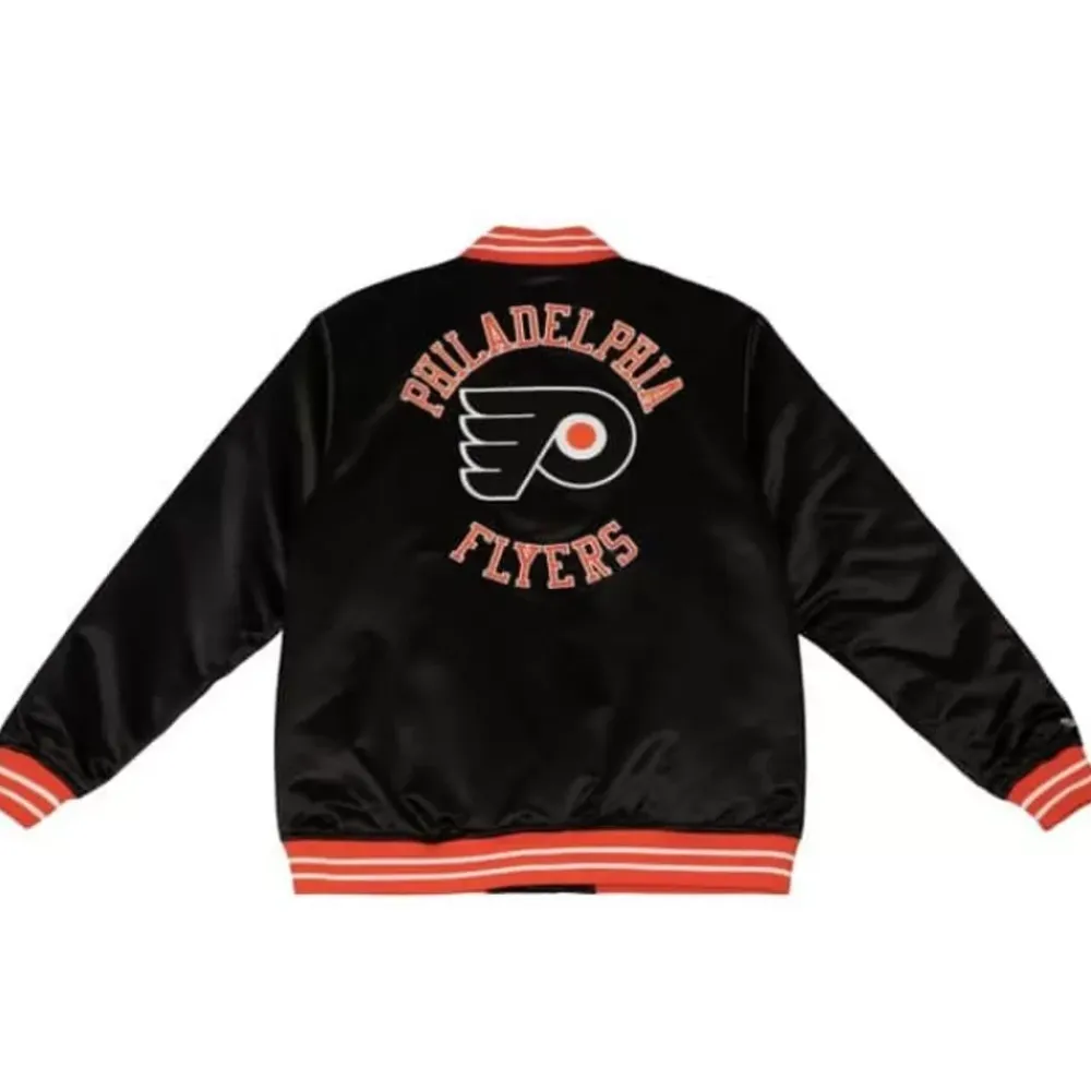 Apparel Mitchell & Ness Jackets & Outerwear-Heavyweight Satin Jacket Philadelphia Flyers
