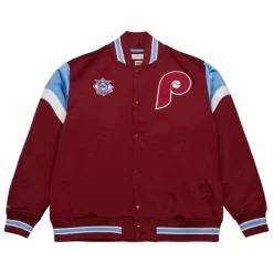 Apparel Mitchell & Ness Jackets & Outerwear-Heavyweight Satin Jacket Philadelphia Phillies