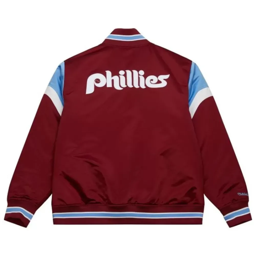 Apparel Mitchell & Ness Jackets & Outerwear-Heavyweight Satin Jacket Philadelphia Phillies