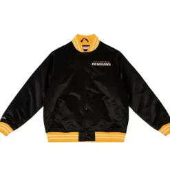 Apparel Mitchell & Ness Jackets & Outerwear-Heavyweight Satin Jacket Pittsburgh Penguins