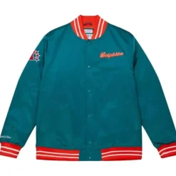 Apparel Mitchell & Ness Jackets & Outerwear-Heavyweight Satin Jacket Miami Dolphins
