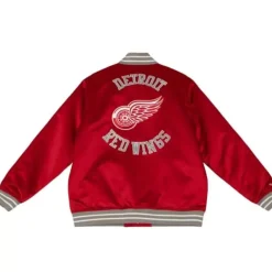 Apparel Mitchell & Ness Jackets & Outerwear-Heavyweight Satin Jacket Detroit Red Wings