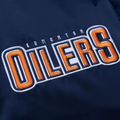 Apparel Mitchell & Ness Jackets & Outerwear-Heavyweight Satin Jacket Update Edmonton Oilers