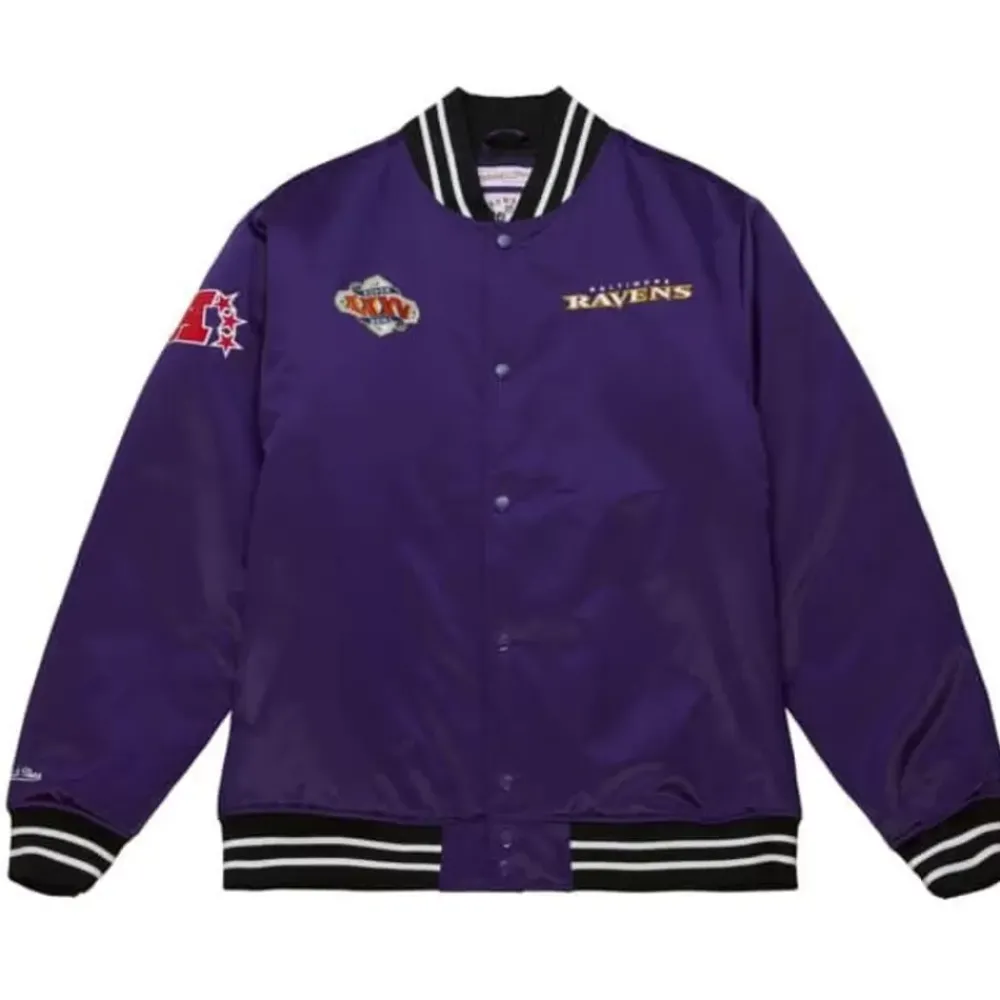 Apparel Mitchell & Ness Jackets & Outerwear-Heavyweight Satin Jacket Baltimore Ravens