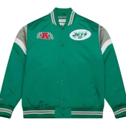 Apparel Mitchell & Ness Jackets & Outerwear-Heavyweight Satin Jacket New York Jets