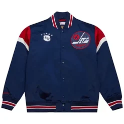 Apparel Mitchell & Ness Jackets & Outerwear-Heavyweight Satin Jacket Winnipeg Jets