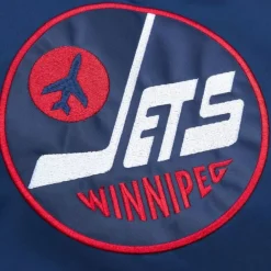 Apparel Mitchell & Ness Jackets & Outerwear-Heavyweight Satin Jacket Winnipeg Jets