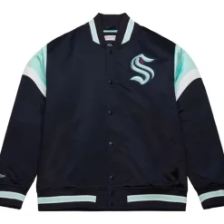 Apparel Mitchell & Ness Jackets & Outerwear-Heavyweight Satin Jacket Seattle Kraken