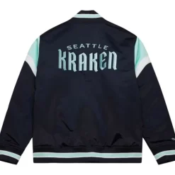 Apparel Mitchell & Ness Jackets & Outerwear-Heavyweight Satin Jacket Seattle Kraken