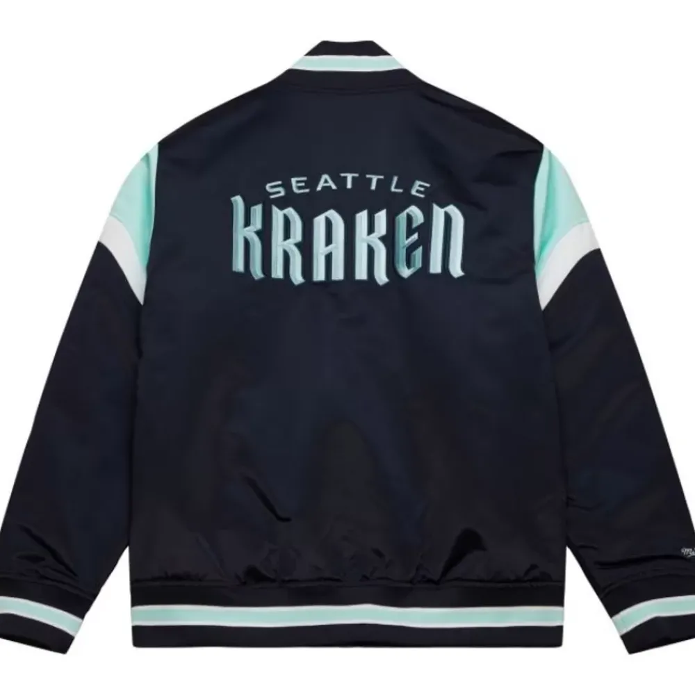 Apparel Mitchell & Ness Jackets & Outerwear-Heavyweight Satin Jacket Seattle Kraken