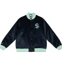 Apparel Mitchell & Ness Jackets & Outerwear-Heavyweight Satin Jacket Seattle Kraken