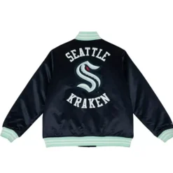 Apparel Mitchell & Ness Jackets & Outerwear-Heavyweight Satin Jacket Seattle Kraken