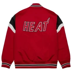 Apparel Mitchell & Ness Jackets & Outerwear-Heavyweight Satin Jacket Miami Heat