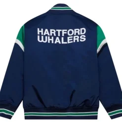 Apparel Mitchell & Ness Jackets & Outerwear-Heavyweight Satin Jacket Hartford Whalers