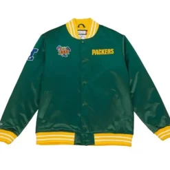Apparel Mitchell & Ness Jackets & Outerwear-Heavyweight Satin Jacket Green Bay Packers