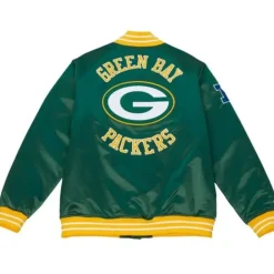 Apparel Mitchell & Ness Jackets & Outerwear-Heavyweight Satin Jacket Green Bay Packers