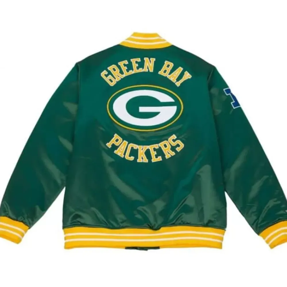 Apparel Mitchell & Ness Jackets & Outerwear-Heavyweight Satin Jacket Green Bay Packers