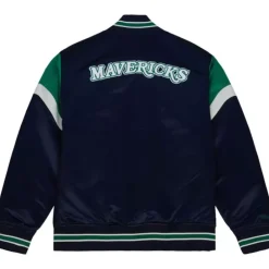 Apparel Mitchell & Ness Jackets & Outerwear-Heavyweight Satin Jacket Dallas Mavericks