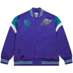 Apparel Mitchell & Ness Jackets & Outerwear-Heavyweight Satin Jacket Utah Jazz