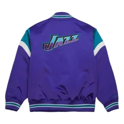 Apparel Mitchell & Ness Jackets & Outerwear-Heavyweight Satin Jacket Utah Jazz