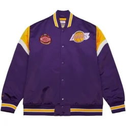 Apparel Mitchell & Ness Jackets & Outerwear-Heavyweight Satin Jacket Los Angeles Lakers