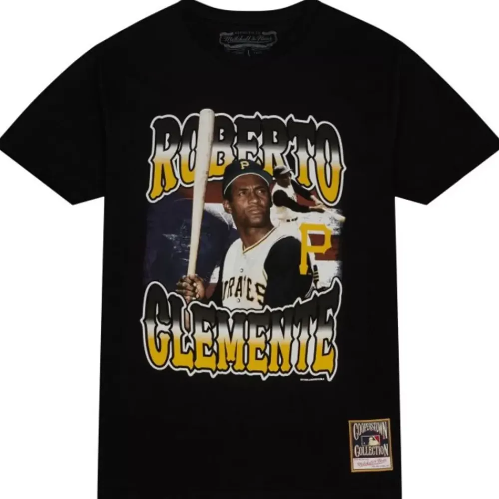 Apparel Mitchell & Ness T-Shirts & Tops-Heritage Tee Pittsburgh Pirates Roberto Clemente