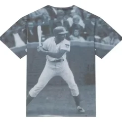 Apparel Mitchell & Ness T-Shirts & Tops-Highlight Sublimated Player Tee Chicago Cubs Ernie Banks