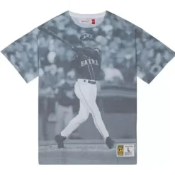 Apparel Mitchell & Ness T-Shirts & Tops-Highlight Sublimated Player Tee Seattle Mariners Ken Griffey Jr