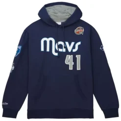 Apparel Mitchell & Ness Hoodies & Sweatshirts-Hof Fleece Hoodie Dallas Mavericks Dirk Nowitzki