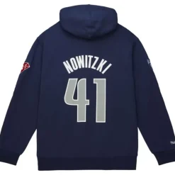 Apparel Mitchell & Ness Hoodies & Sweatshirts-Hof Fleece Hoodie Dallas Mavericks Dirk Nowitzki