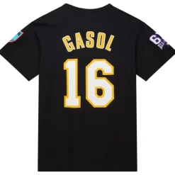 Apparel Mitchell & Ness T-Shirts & Tops-Hof N&N Premium Tee Los Angeles Lakers Pau Gasol