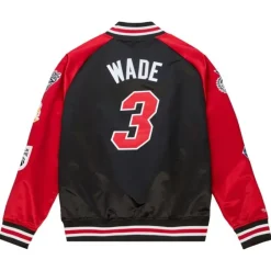 Apparel Mitchell & Ness Jackets & Outerwear-Hof N&N Satin Jacket Miami Heat Dwyane Wade