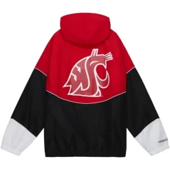 Apparel Mitchell & Ness Jackets & Outerwear-Home Team Lightweight Windbreaker Washington State University