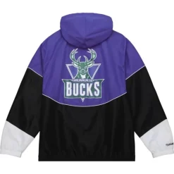 Apparel Mitchell & Ness Jackets & Outerwear-Home Team Lightweight Windbreaker Milwaukee Bucks