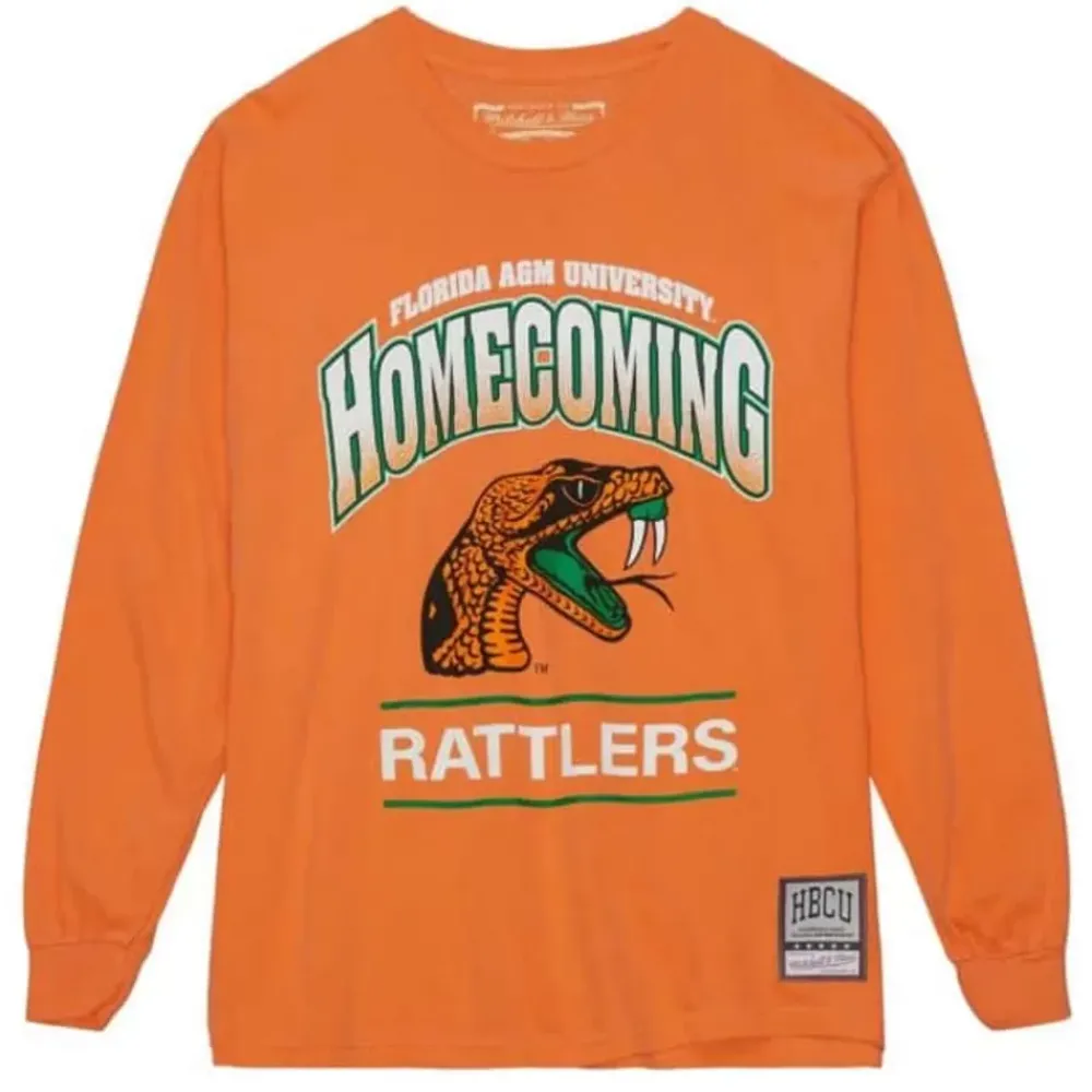 Apparel Mitchell & Ness T-Shirts & Tops-Homecoming Arch Ls Tee Florida A&M University
