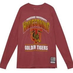 Apparel Mitchell & Ness T-Shirts & Tops-Homecoming Arch Ls Tee Tuskegee University