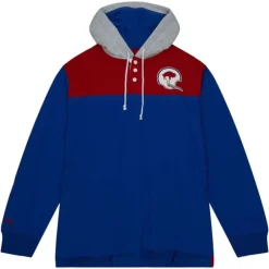 Apparel Mitchell & Ness T-Shirts & Tops-Hooded Rugby Polo Buffalo Bills