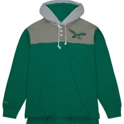Apparel Mitchell & Ness Hoodies & Sweatshirts-Hooded Rugby Polo Philadelphia Eagles
